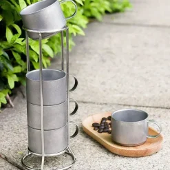 Tom Küche & Esszimmer-Doppelwandige Kaffeetassen aus Edelstahl – 5er-Pack isolierte Becher für heiße und kalte Getränke