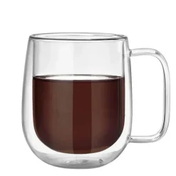 Tom Küche & Esszimmer-Doppelwandige Tee-/Kaffeetasse aus Glas – Getränkebecher im Kungfu-Stil