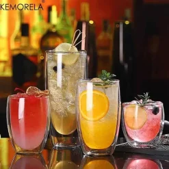 Plates u0026 More Küche & Esszimmer-Doppelwandiger, hitzebeständiger Glasbecher – Isoliertes Trinkgeschirr