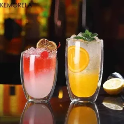 Plates u0026 More Küche & Esszimmer-Doppelwandiger, hitzebeständiger Glasbecher – Isoliertes Trinkgeschirr