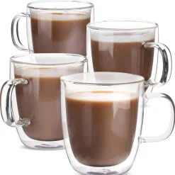 Tom Küche & Esszimmer-Doppelwandiger Kaffeebecher aus Glas – hitzebeständiger Latte-Saftbecher, 250–350 ml