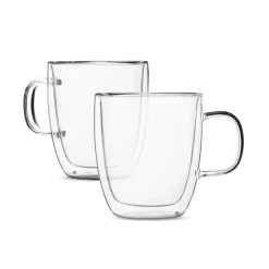 Tom Küche & Esszimmer-Doppelwandiger Kaffeebecher aus Glas – hitzebeständiger Latte-Saftbecher, 250–350 ml