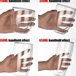 Tom Küche & Esszimmer-Doppelwandiger Kaffeebecher aus Borosilikatglas – hitzebeständiger Becher