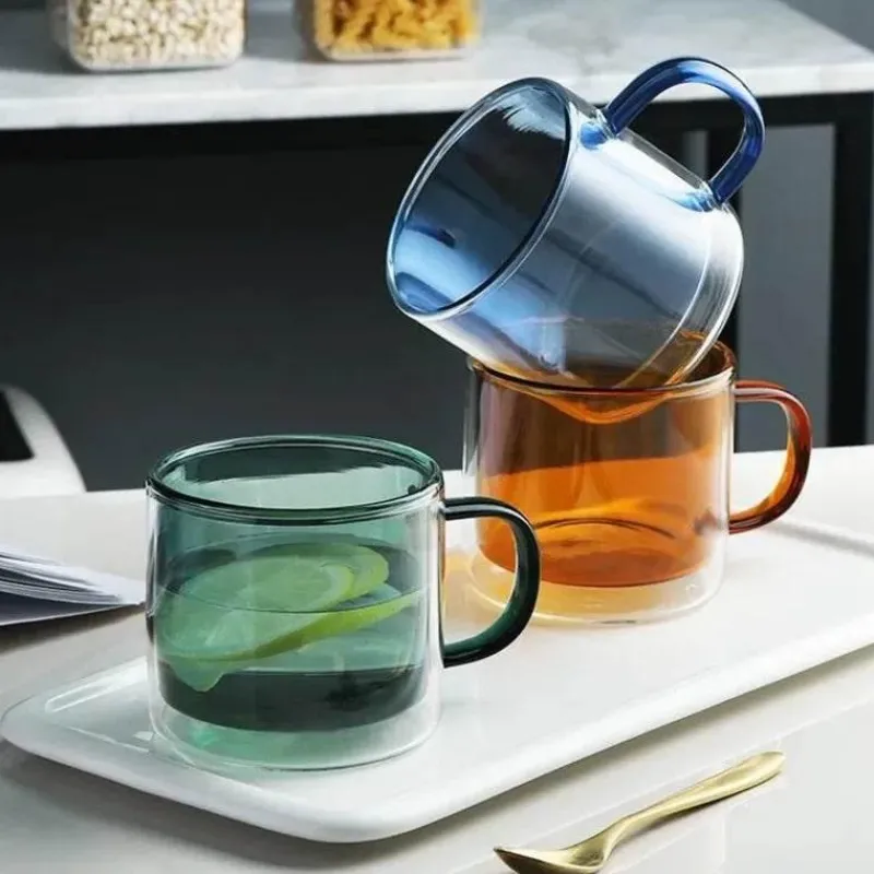 Plates u0026 More Küche & Esszimmer-Doppelwandiges Glasbecher-Set – 250 ml für Kaffee, Tee, Wein, Whiskey, Saft