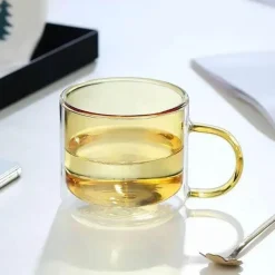 Plates u0026 More Küche & Esszimmer-Doppelwandiges Glasbecher-Set – 250 ml für Kaffee, Tee, Wein, Whiskey, Saft