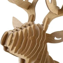 The Gilded Nest Möbel-3D-Puzzle aus Holz mit Hirschkopf – dekorative Wandkunst für die Inneneinrichtung