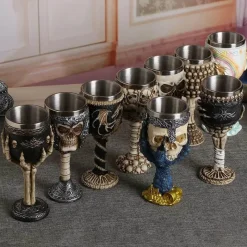 Feast u0026 Flair Küche & Esszimmer-Drachenschädel-Kelch - Gothic-Weinglas aus Kunstharz für Cocktails