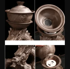 Brew Bliss Küche & Esszimmer-Drachen-Teeservice aus Keramik – Tragbares traditionelles Teeservice