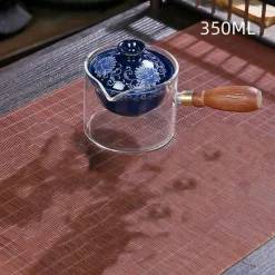 Brew Bliss Küche & Esszimmer-Drehbare Keramik-Teekanne – Traditionelles Harmony-Design