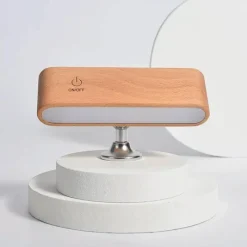 Comfort u0026 Style Beleuchtung-Drehbare magnetische LED-Nachtlampe - wiederaufladbare Schreibtischlampe aus Holz