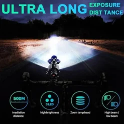 Decor Fahrräder & Verkehr-Drehbare, wiederaufladbare Taschenlampe mit drei Köpfen – vielseitige Außenbeleuchtung