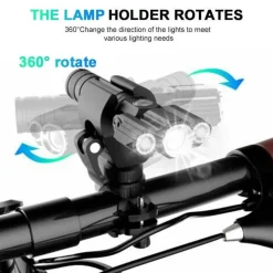 Decor Fahrräder & Verkehr-Drehbare, wiederaufladbare Taschenlampe mit drei Köpfen – vielseitige Außenbeleuchtung