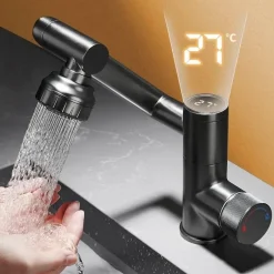 The Blissful Bath Badezimmer-Drehbarer Badezimmerhahn – Japanisches Design mit Digitalanzeige