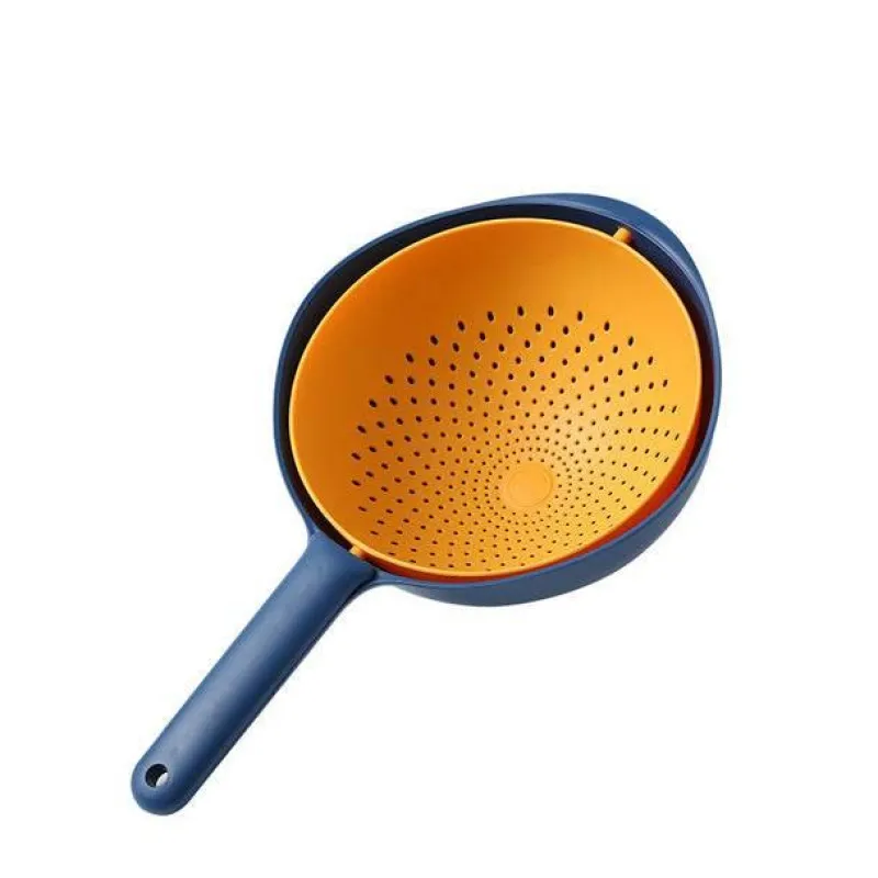 Deco Küche & Esszimmer-Drehbarer doppellagiger Abtropfkorb - Multifunktionaler Küchenorganizer