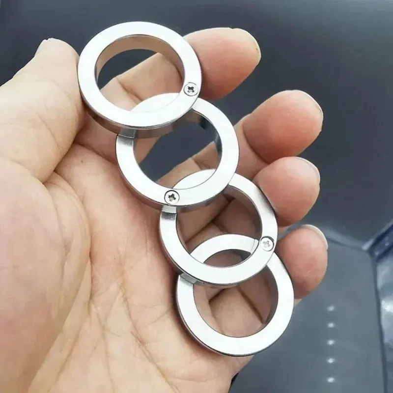 Cozy Living Camping Im Freien|Outdoor & Garten-Drehbarer, faltbarer Selbstverteidigungsring aus Edelstahl