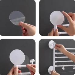 Tranquil Waters Badezimmer|Küche & Esszimmer-Drehbarer Handtuchhalter zur Wandmontage – Mehrschichtiger Badezimmer-Organizer