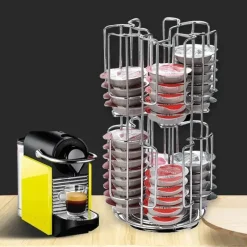 Tom Küche & Esszimmer-Drehbarer Kaffeepadhalter für 64 Kapseln – Stilvoller Aufbewahrungsständer