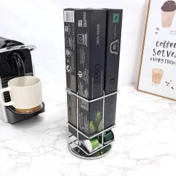 Tom Küche & Esszimmer-Drehbarer Kapselhalter für Nespresso – Ständer für 40 Kapseln für einfachen Zugriff und Organisation