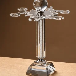 Timeless Touch Küche & Esszimmer-Drehbarer Weinglashalter aus Kristallglas – Eleganter Ständer für Trinkgefäße