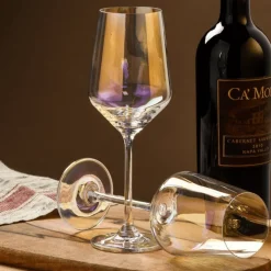 Timeless Touch Küche & Esszimmer-Drehbarer Weinglashalter aus Kristallglas – Eleganter Ständer für Trinkgefäße