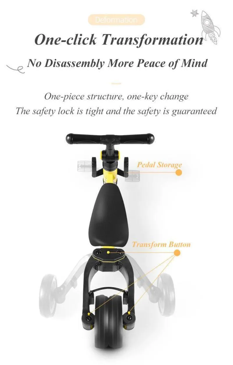 Kinder The Decor Haven Kinderwagen & Zubehör-Dreirad-Balance-Scooter für Kinder – Einfache Fahrt für kleine Kinder