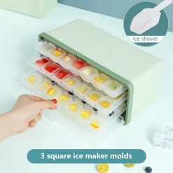 Brew Bliss Küche & Esszimmer-Dreischichtige Eiswürfelschale - Mehrkammer-Eiswürfelbereiter