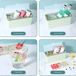 Brew Bliss Küche & Esszimmer-Dreischichtige Eiswürfelschale - Mehrkammer-Eiswürfelbereiter