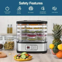 Adventure Basecamp Camping-Werkzeuge|Küche & Esszimmer-Dörrgerät – 5 Tabletts, 72-Stunden-Timer und Temperaturregelung