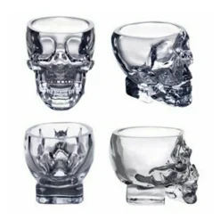 The Culinary Kit Küche & Esszimmer-3D-Totenkopf-Kristallbecher – transparentes dekoratives Trinkgeschirr