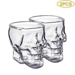 The Culinary Kit Küche & Esszimmer-3D-Totenkopf-Kristallbecher – transparentes dekoratives Trinkgeschirr