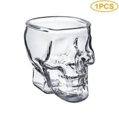 The Culinary Kit Küche & Esszimmer-3D-Totenkopf-Kristallbecher – transparentes dekoratives Trinkgeschirr
