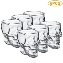 The Culinary Kit Küche & Esszimmer-3D-Totenkopf-Kristallbecher – transparentes dekoratives Trinkgeschirr