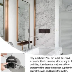 The Blissful Bath Badezimmer-Duschkopfhalter mit Ultra-Saugfunktion – Badezimmerzubehör zur Wandmontage