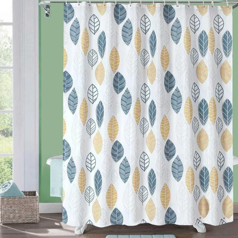 Aqua Essence Badezimmer-Duschvorhang mit Blumenmuster – Leichtes Frühlingsdekor fürs Badezimmer