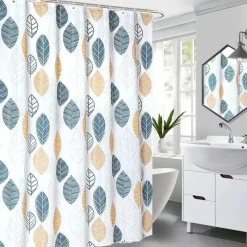 Aqua Essence Badezimmer-Duschvorhang mit Blumenmuster – Leichtes Frühlingsdekor fürs Badezimmer