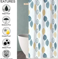 Aqua Essence Badezimmer-Duschvorhang mit Blumenmuster – Leichtes Frühlingsdekor fürs Badezimmer