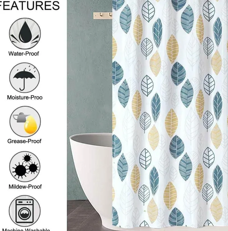 Aqua Essence Badezimmer-Duschvorhang mit Blumenmuster – Leichtes Frühlingsdekor fürs Badezimmer