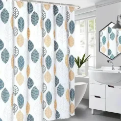 Aqua Essence Badezimmer-Duschvorhang mit Blumenmuster – Leichtes Frühlingsdekor fürs Badezimmer