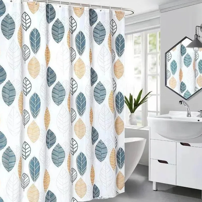 Aqua Essence Badezimmer-Duschvorhang mit Blumenmuster – Leichtes Frühlingsdekor fürs Badezimmer