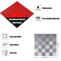 Timeless Touch Küche & Esszimmer-3D-Wandaufkleber aus Metallziegeln – selbstklebende Dekorplatten