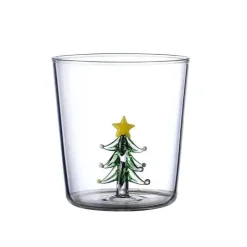Plates u0026 More Küche & Esszimmer-3D-Weinglas mit Weihnachtsbaum – 300 ml, Trinkgeschirr für die Feiertage, Geschenk