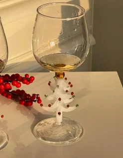 Plates u0026 More Küche & Esszimmer-3D-Weinglas mit Weihnachtsbaum – 300 ml, Trinkgeschirr für die Feiertage, Geschenk