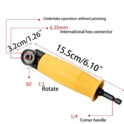 Cozy Living Heimwerkzeuge-Eckbohrerverlängerung mit rechtem Winkel - Universelles Bohrwerkzeugzubehör