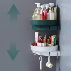 Tranquil Waters Badezimmer|Küche & Esszimmer-Eck-Küchen-Organizer – Dreieckiges Lagerregal zur Wandmontage