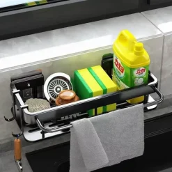 Tom Küche & Esszimmer-Eckregal aus Aluminium – Wandmontiertes Aufbewahrungsregal für Bad und Küche