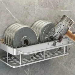 Tom Küche & Esszimmer-Eckregal aus Aluminium – Wandmontiertes Aufbewahrungsregal für Bad und Küche