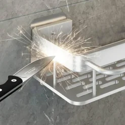 Tom Küche & Esszimmer-Eckregal aus Aluminium – Wandmontiertes Aufbewahrungsregal für Bad und Küche