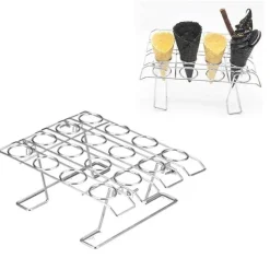 Tom Küche & Esszimmer-Edelstahl Eistüte Rack DIY Cupcake Halter Display