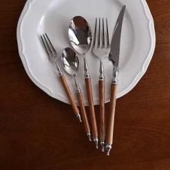 Feast u0026 Flair Küche & Esszimmer-Edelstahl-Geschirrset - 5-teilig mit Holzgriff