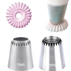 Tom Küche & Esszimmer-Edelstahl-Kuchendekorationsspitzen-Set – Spritztüllen zum Backen